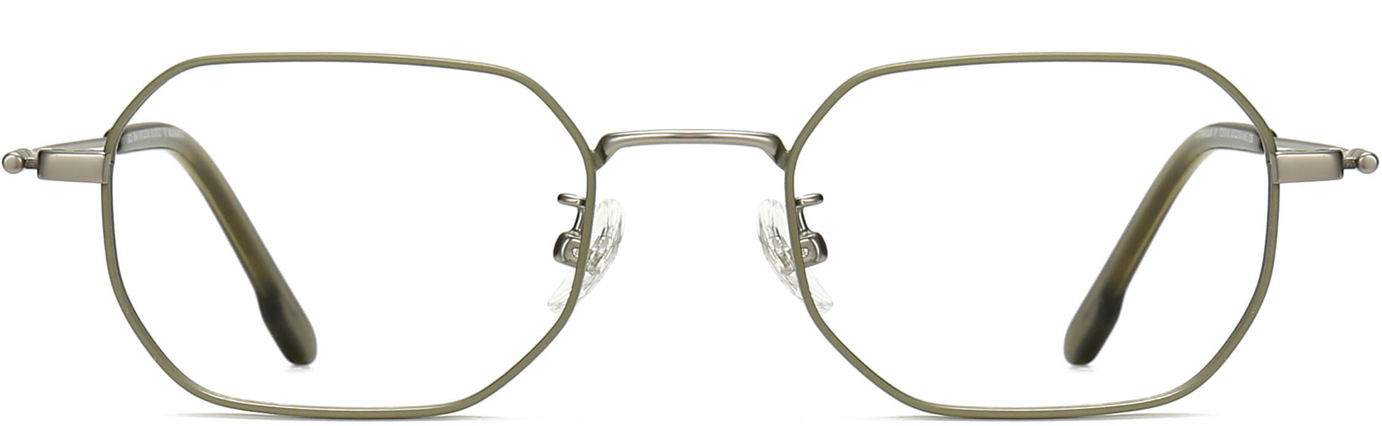 Cillian Geometric Green Eyeglasses from ANRRI, front view