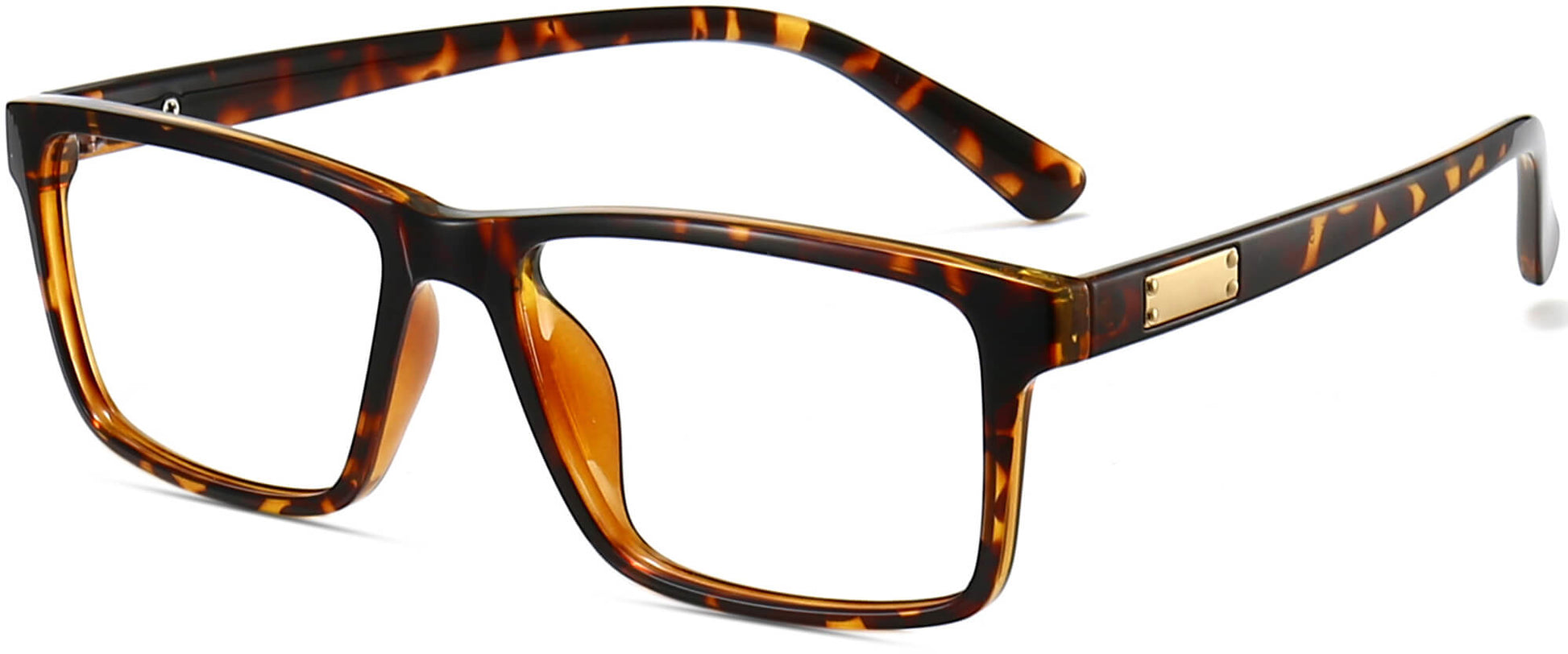 Claire Rectangle Tortoise Eyeglasses from ANRRI, angle view