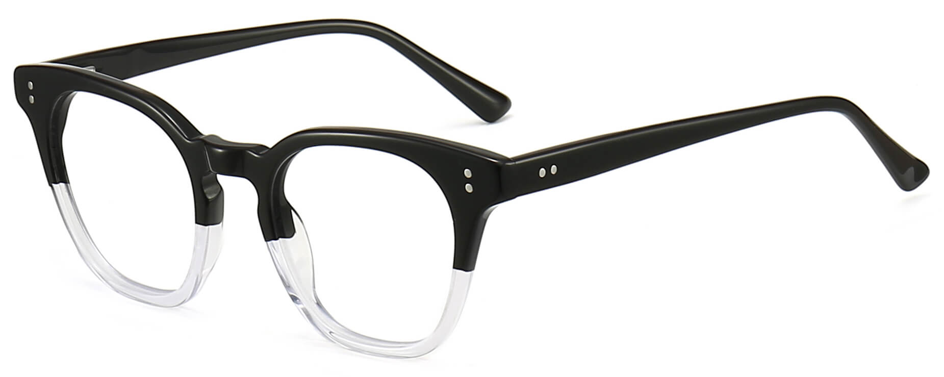 Clare Cateye Black Eyeglasses from ANRRI, angle view