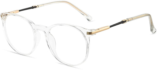 Clarte Round Clear Eyeglasses from ANRRI, angle view