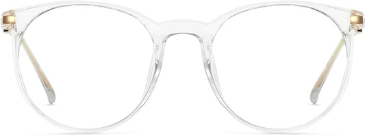 Clarte Round Clear Eyeglasses from ANRRI, front view