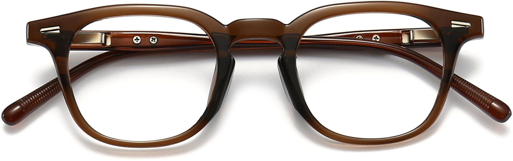 Clay Round Green Eyeglasses from ANRRI, closed view