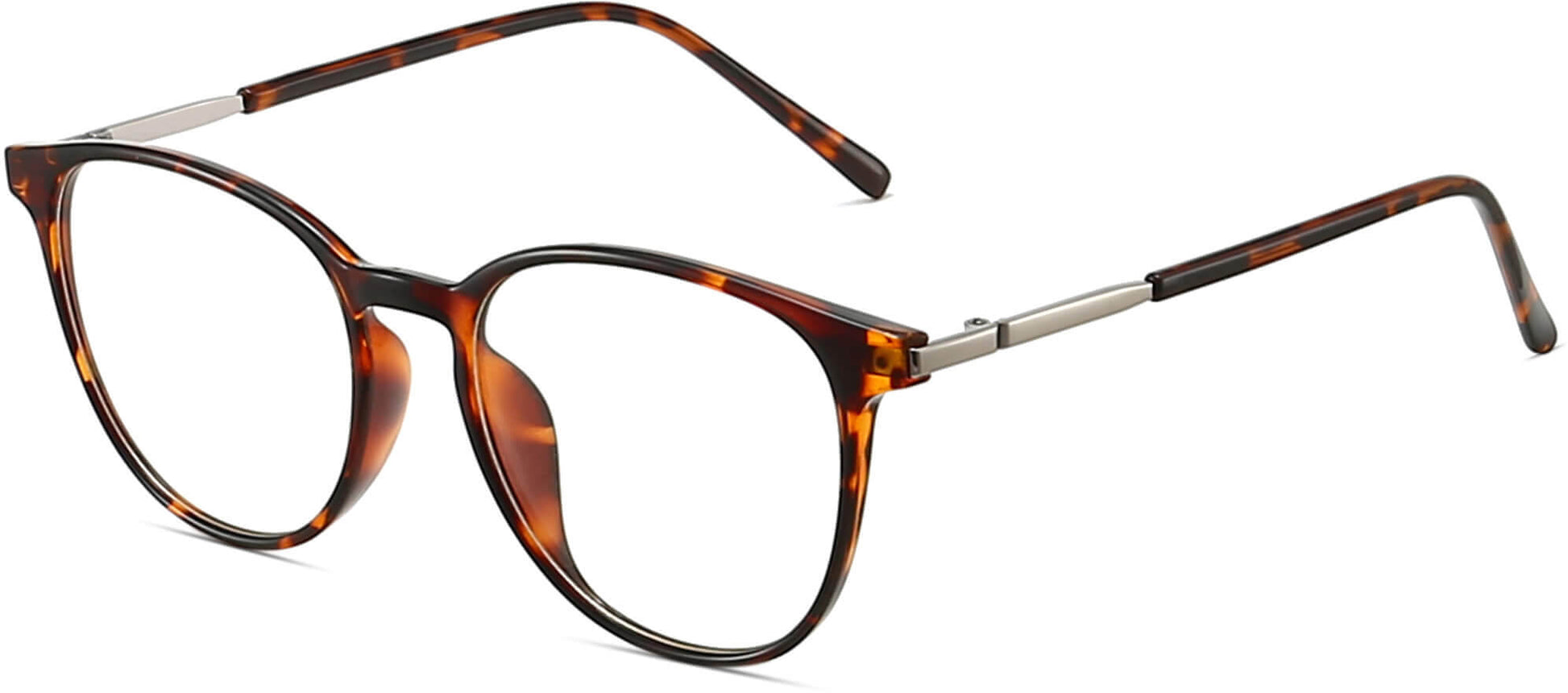 Clementine Round Tortoise Eyeglasses from ANRRI, angle view