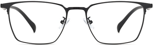 Clyde Square Black Eyeglasses from ANRRI, front view