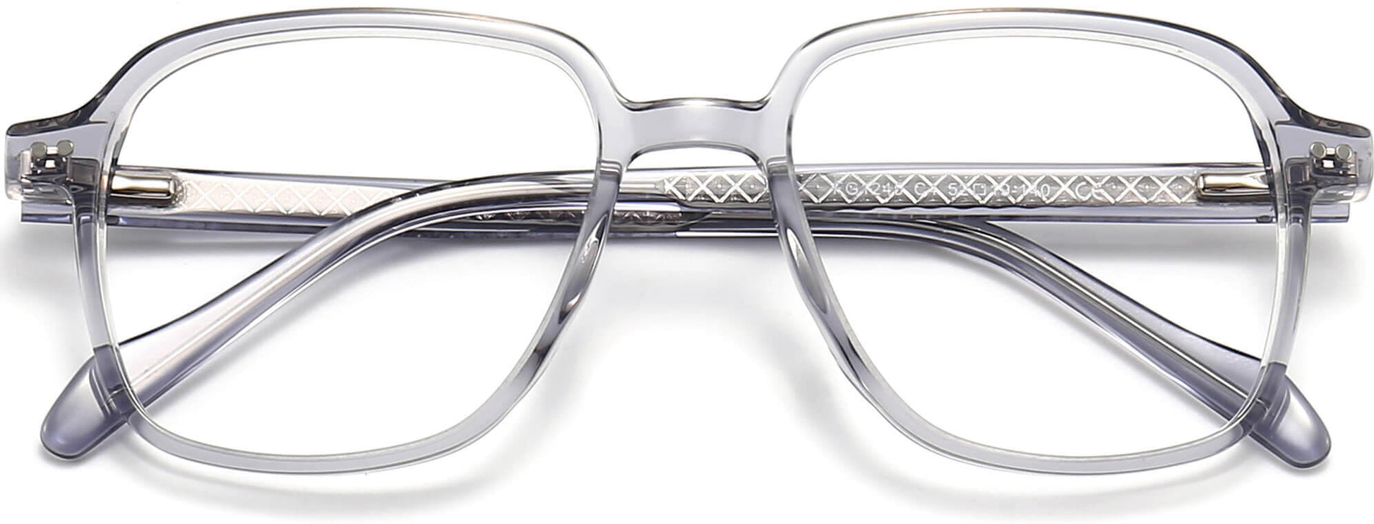 Cohen Square Gray Eyeglasses from ANRRI, closed view
