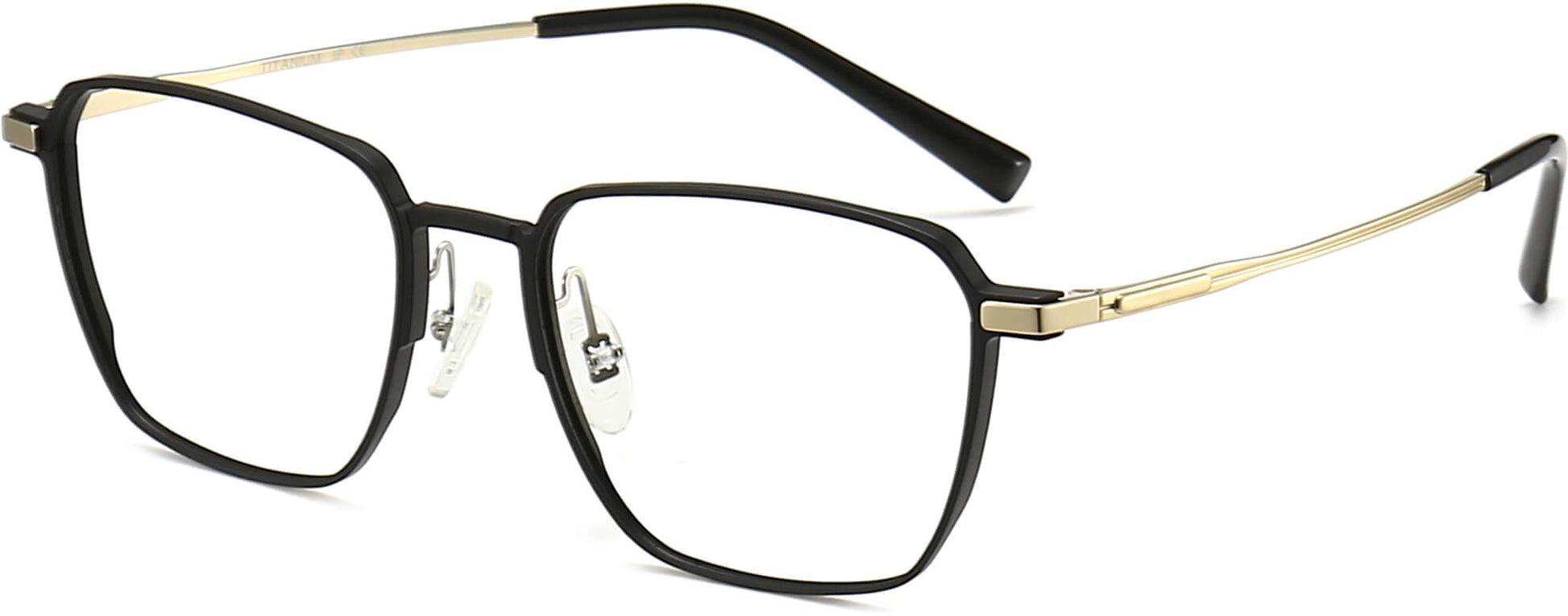 Colby Square Black Eyeglasses from ANRRI, angle view
