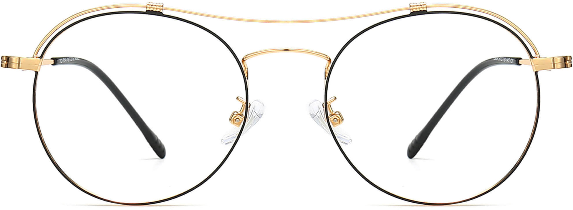 Colette Round Black Eyeglasses from ANRRI, front view