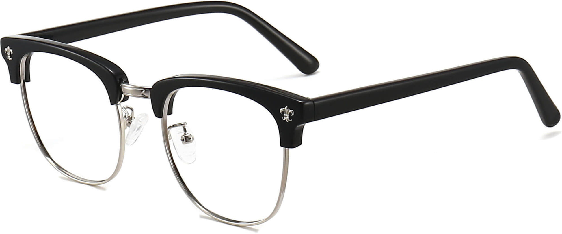 Colin Browline Black Eyeglasses from ANRRI, angle view