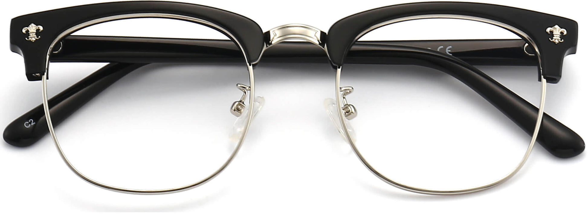 Colin Browline Black Eyeglasses from ANRRI, closed view
