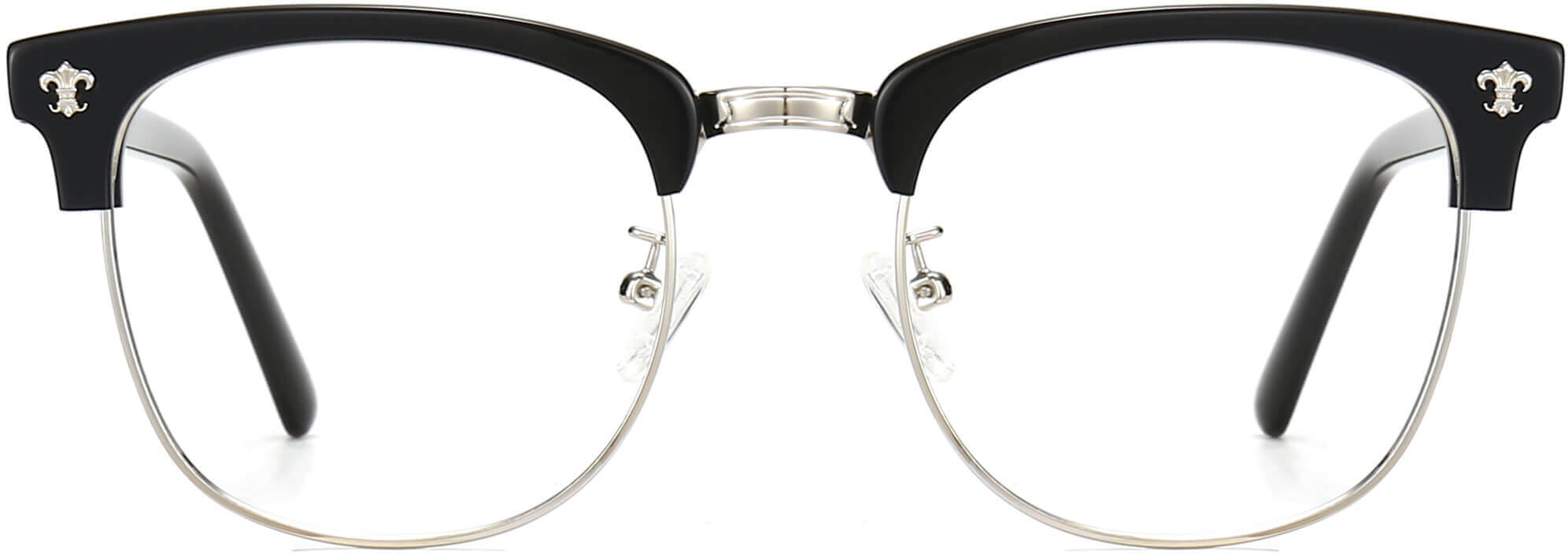 Colin Browline Black Eyeglasses from ANRRI, front view