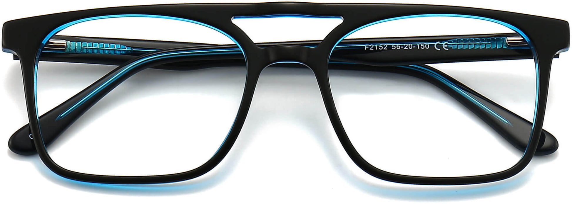 Cora Square Black Eyeglasses from ANRRI, closed view