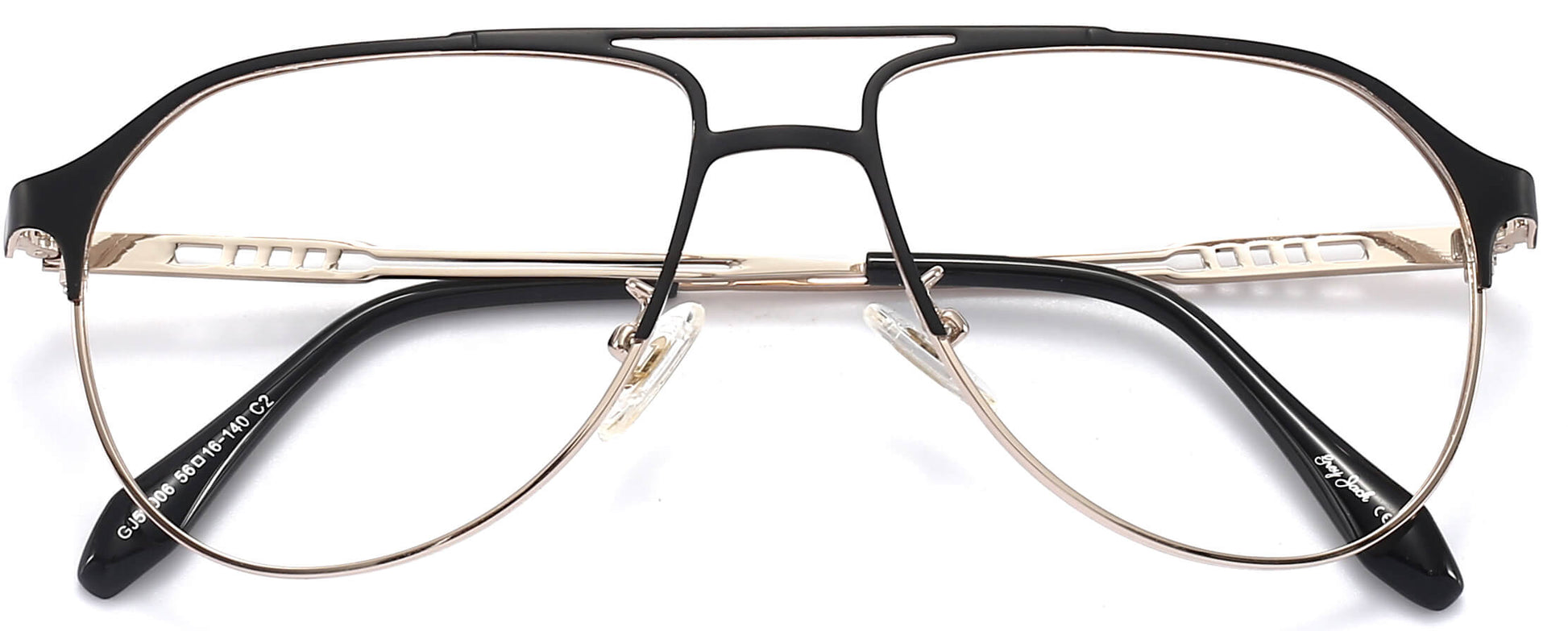 Curtis Aviator Black Eyeglasses from ANRRI, closed view
