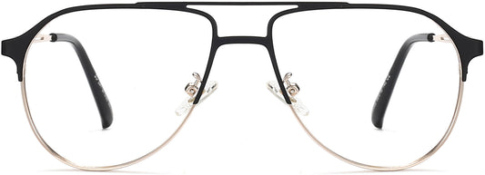 Curtis Aviator Black Eyeglasses from ANRRI, front view