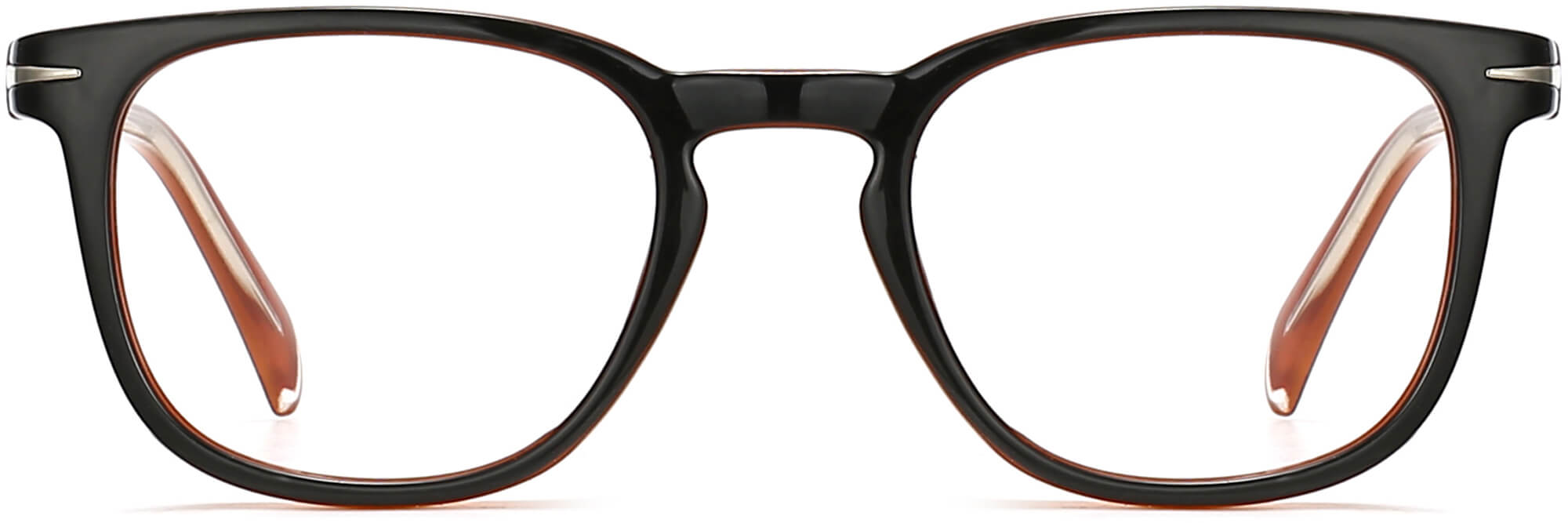 Cyrus Square Black Eyeglasses from ANRRI, front view