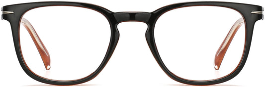 Cyrus Square Black Eyeglasses from ANRRI, front view