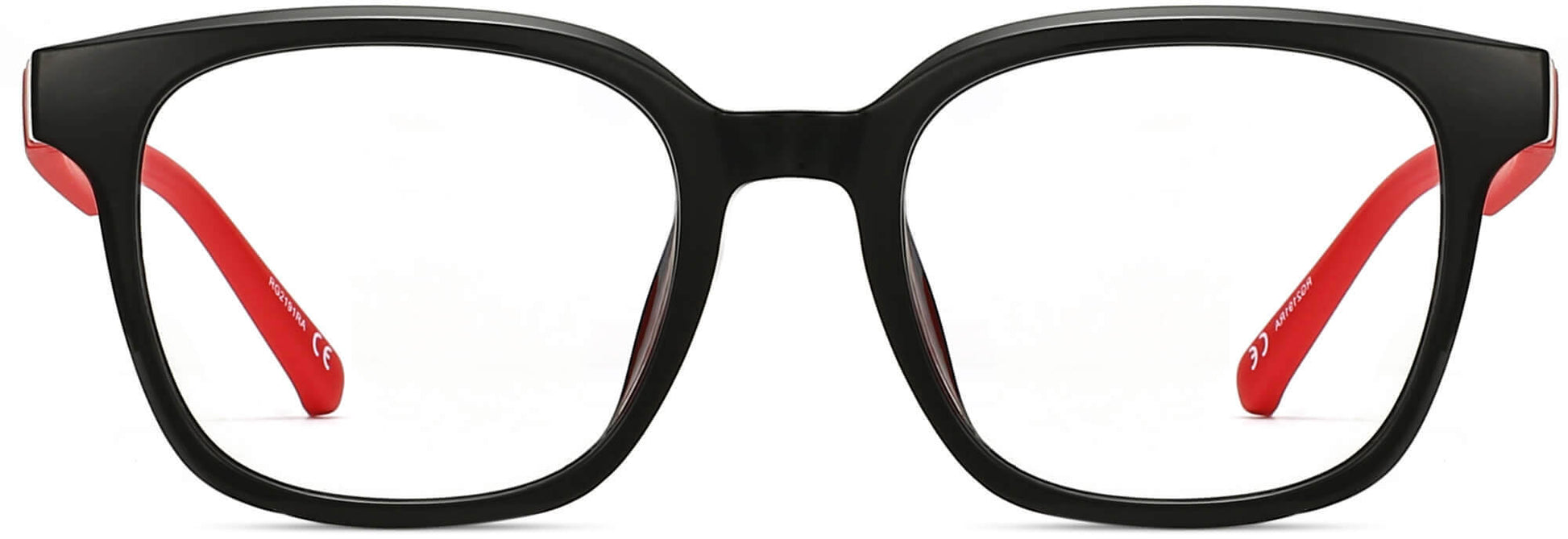 Dale Square Black Eyeglasses from ANRRI, front view