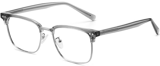 Dalton Browline Gray Eyeglasses from ANRRI, angle view