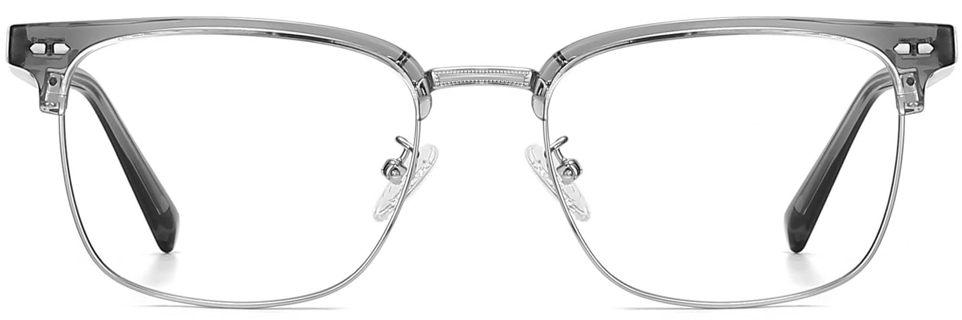 Dalton Browline Gray Eyeglasses from ANRRI, front view