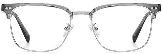 Dalton Browline Gray Eyeglasses from ANRRI, front view