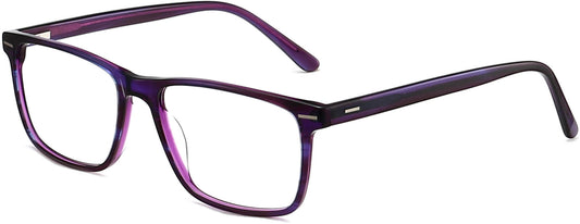 Damla Rectangle Purple Eyeglasses from ANRRI, angle view