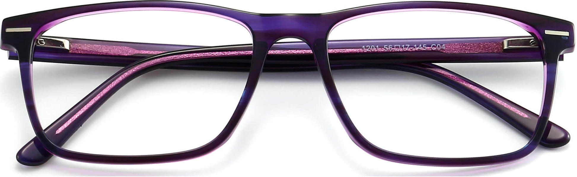 Damla Rectangle Purple Eyeglasses rom ANRRI, closed view