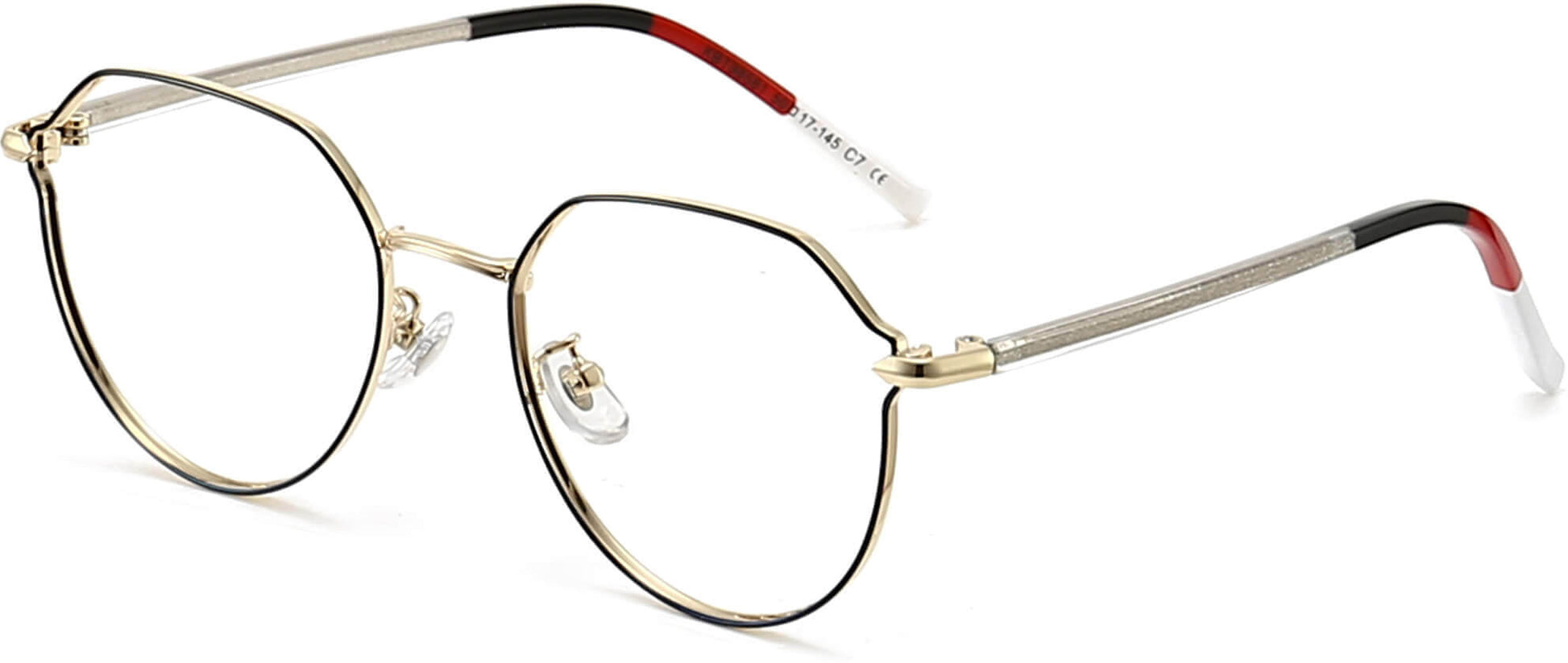 Daniella Geometric Black Eyeglasses from ANRRI, angle view