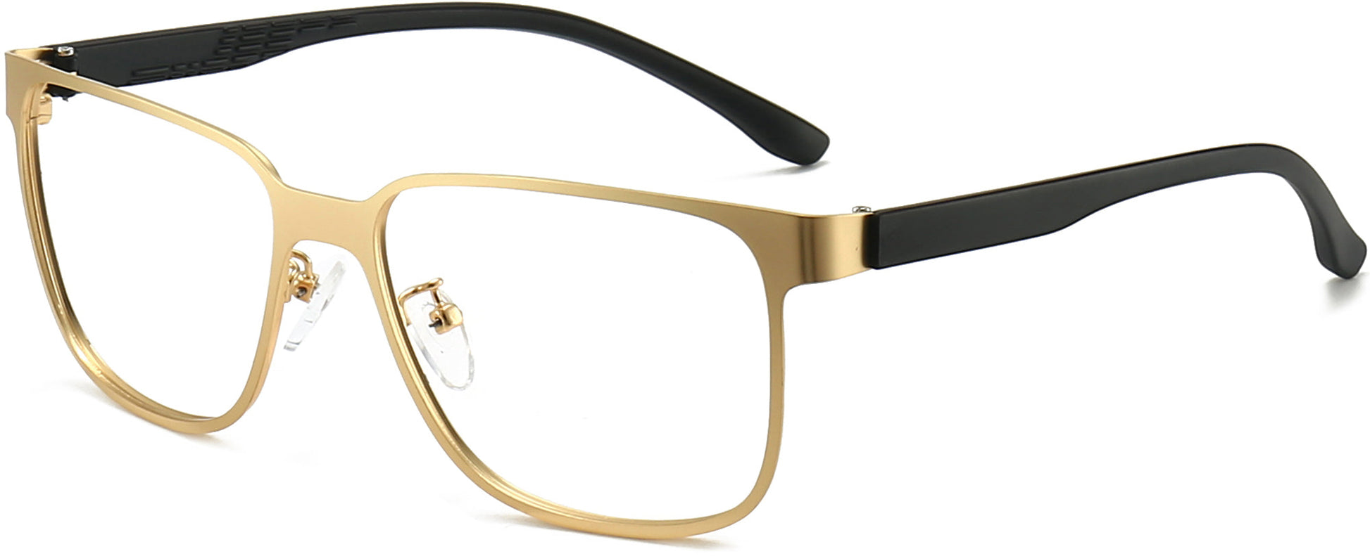 Danny Square Gold Eyeglasses from ANRRI, angle view