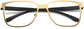 Danny Square Gold Eyeglasses from ANRRI, closed view
