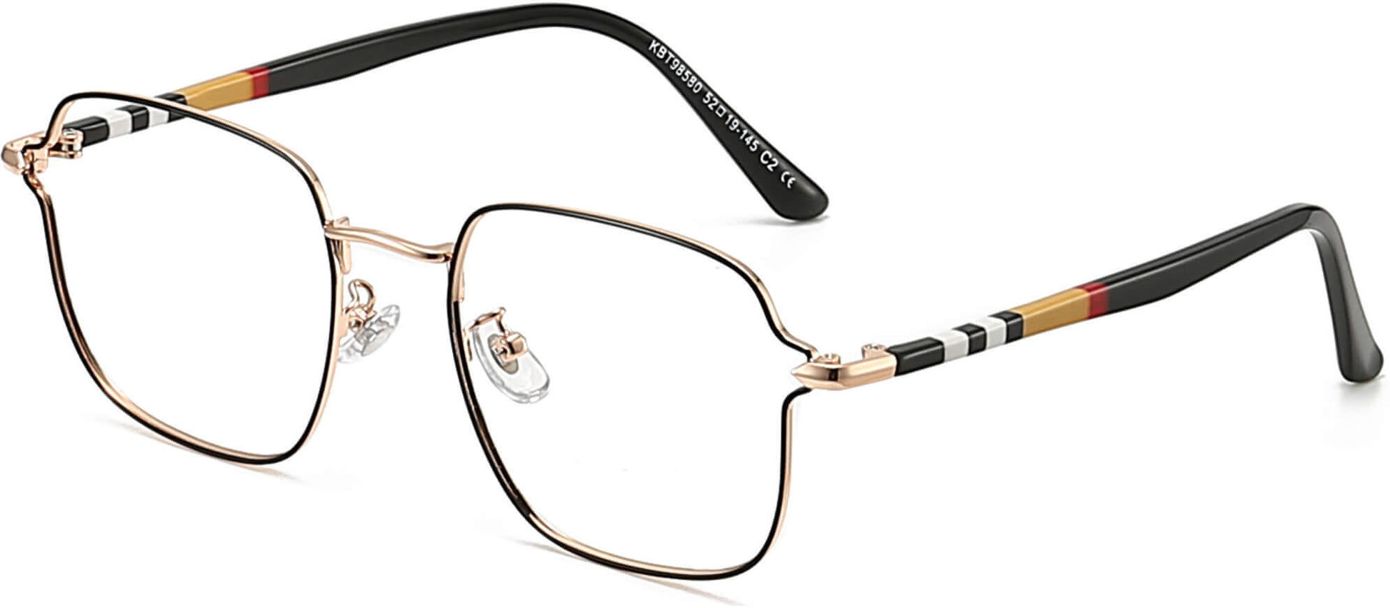 Daphne Geometric Black Eyeglasses from ANRRI, angle view