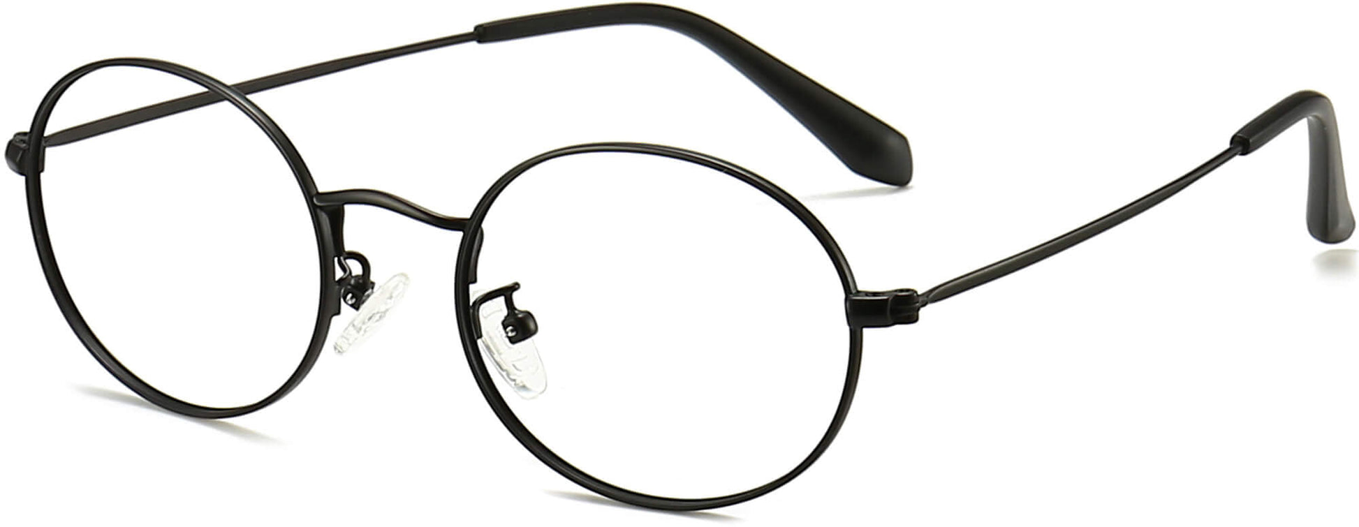 Dariel Round Black Eyeglasses from ANRRI, angle view