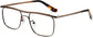 Darius Square Brown Eyeglasses from ANRRI, angle view