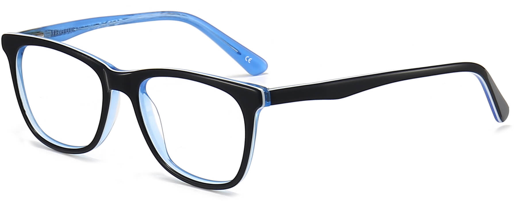 Dave Round Black Eyeglasses from ANRRI, angle view