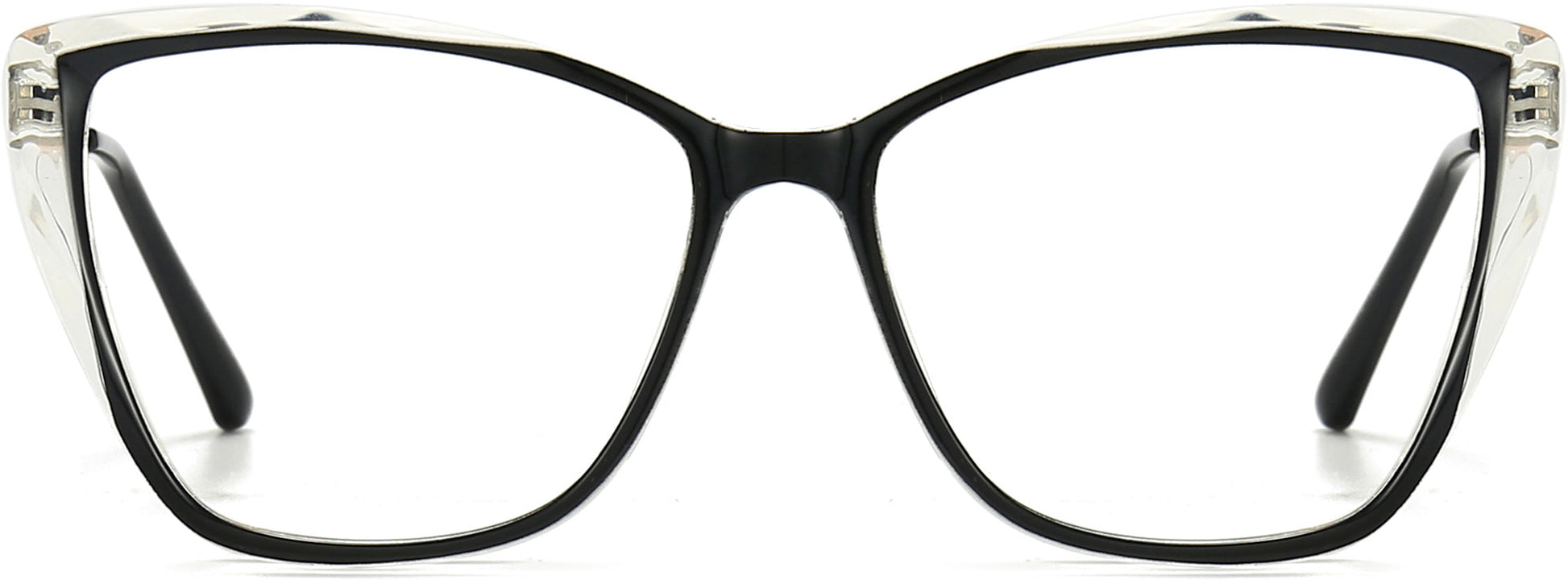 Dayana Cateye Black Eyeglasses from ANRRI, front view