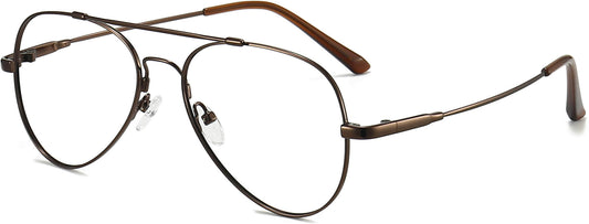 Deacon Aviator Brown Eyeglasses from ANRRI, angle view