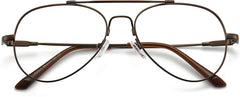Deacon Aviator Brown Eyeglasses from ANRRI, closed view