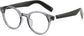 Dense Geometric Gray Eyeglasses from ANRRI, angle view