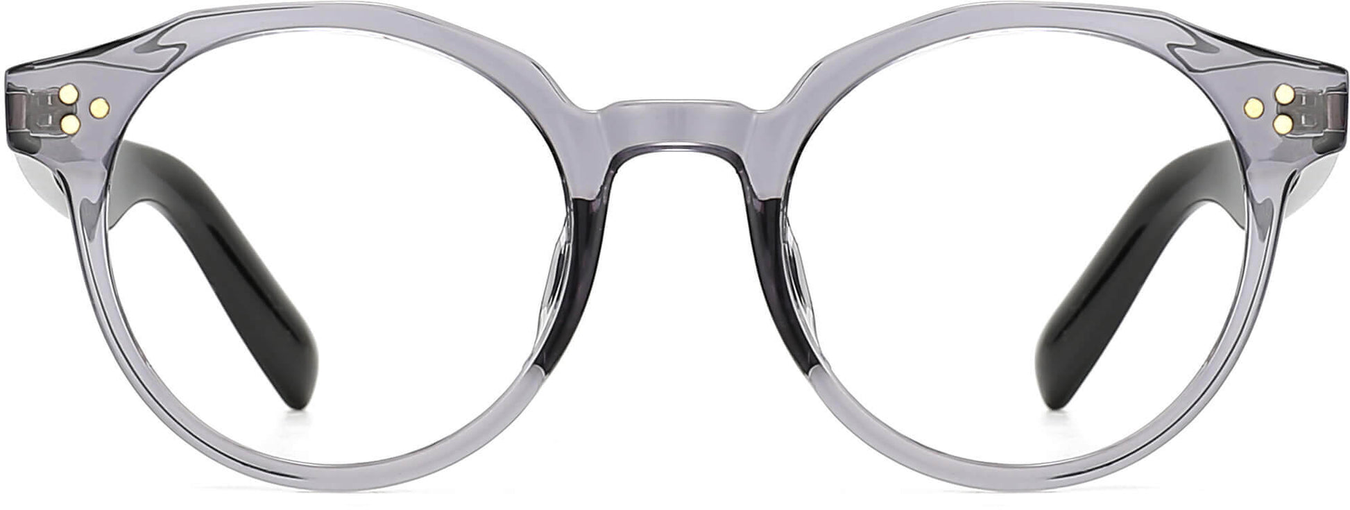 Dense Geometric Gray Eyeglasses from ANRRI, front view