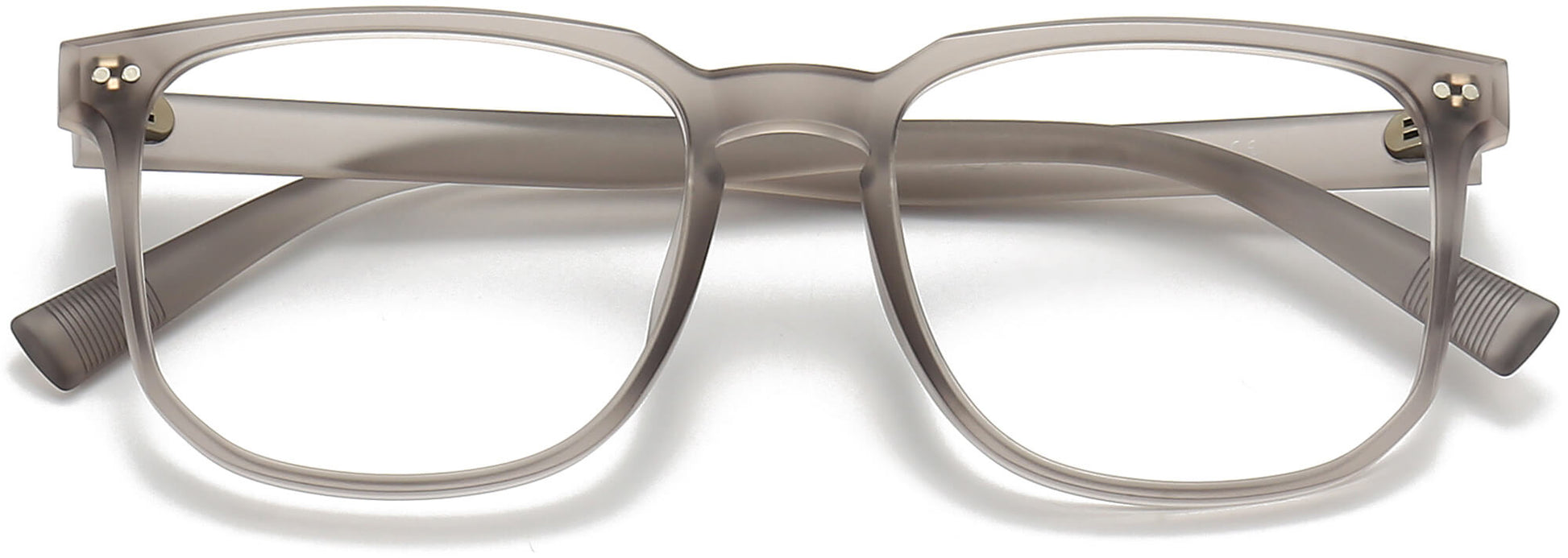 Denver Square Gray Eyeglasses from ANRRI, closed view