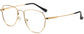 Devon Aviator Gold Eyeglasses from ANRRI, angle view