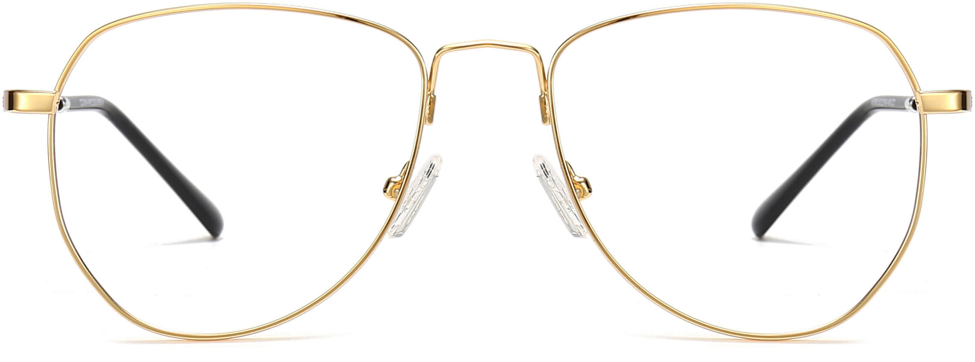 Devon Aviator Gold Eyeglasses from ANRRI, front view
