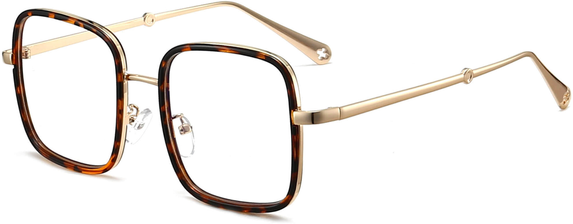 Diordie Square Tortoise Eyeglasses from ANRRI, angle view