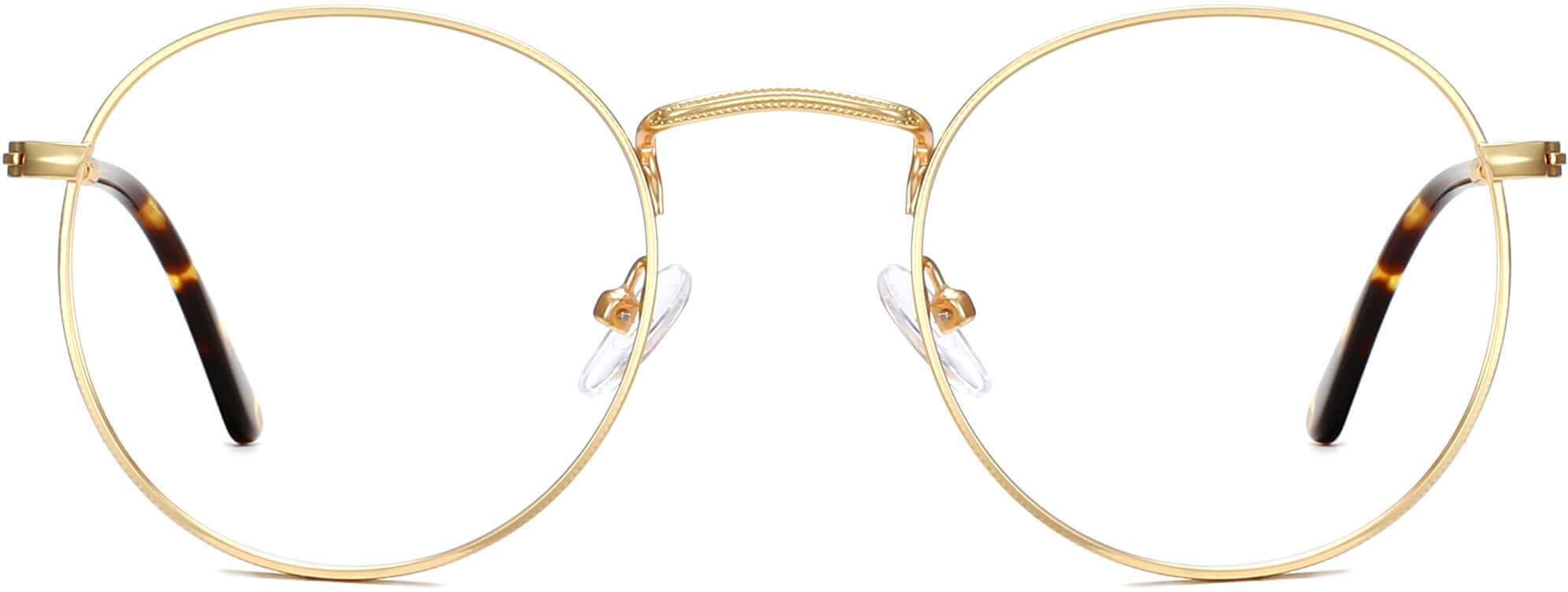 Dominic Round Gold Eyeglasses from ANRRI, front view