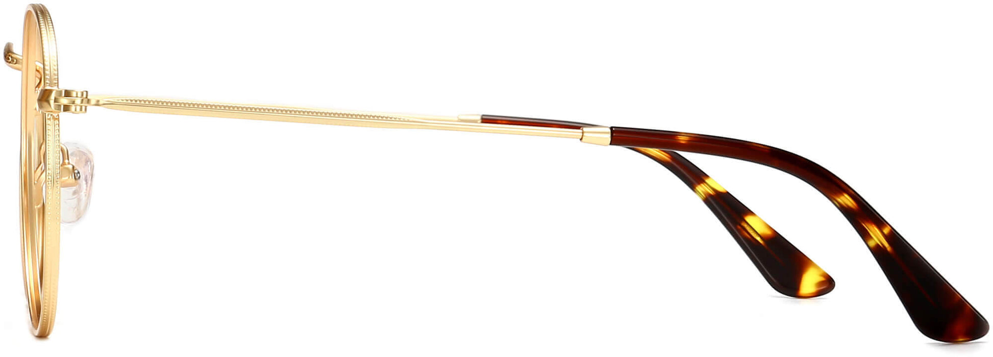 Dominic Round Gold Eyeglasses from ANRRI, side view