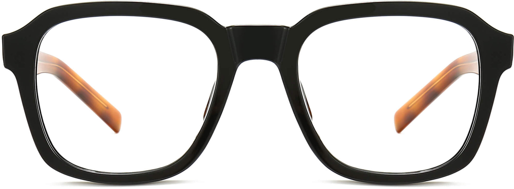Donald Square Black Eyeglasses from ANRRI, front view