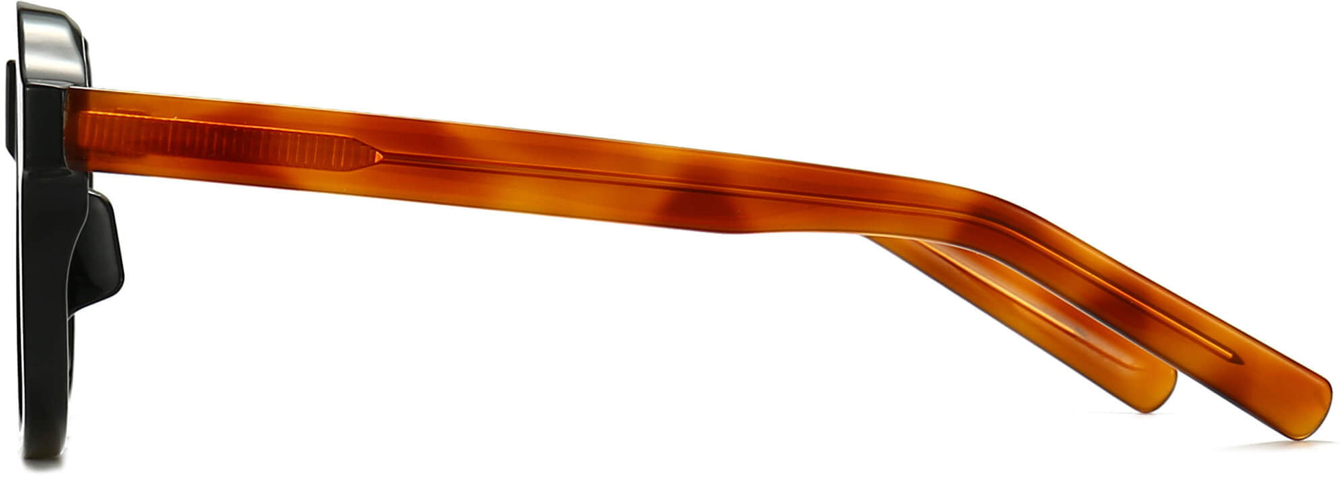 Donald Square Black Eyeglasses from ANRRI, side view
