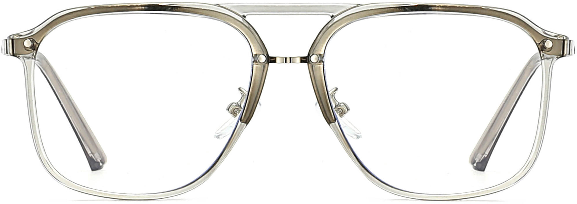 Donovan Square Gray Eyeglasses from ANRRI, front view