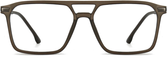 Duke Square Gray Eyeglasses from ANRRI, front view