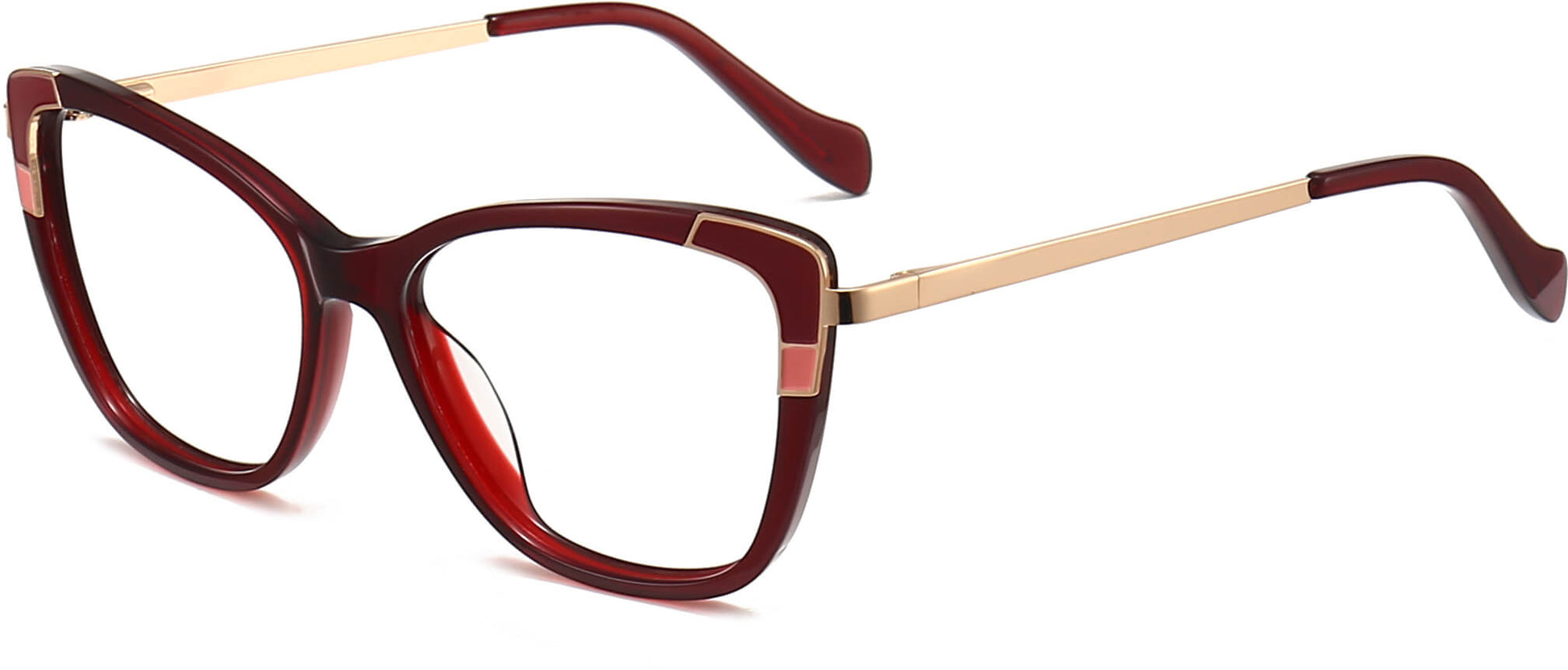 Dulce Cateye Red Eyeglasses from ANRRI, angle view