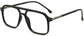 Dustin Square Black Eyeglasses from ANRRI, angle view