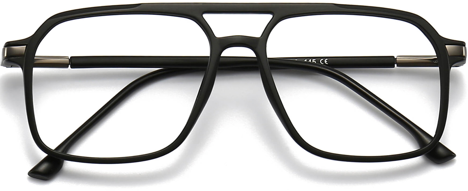 Dustin Square Black Eyeglasses from ANRRI, closed view
